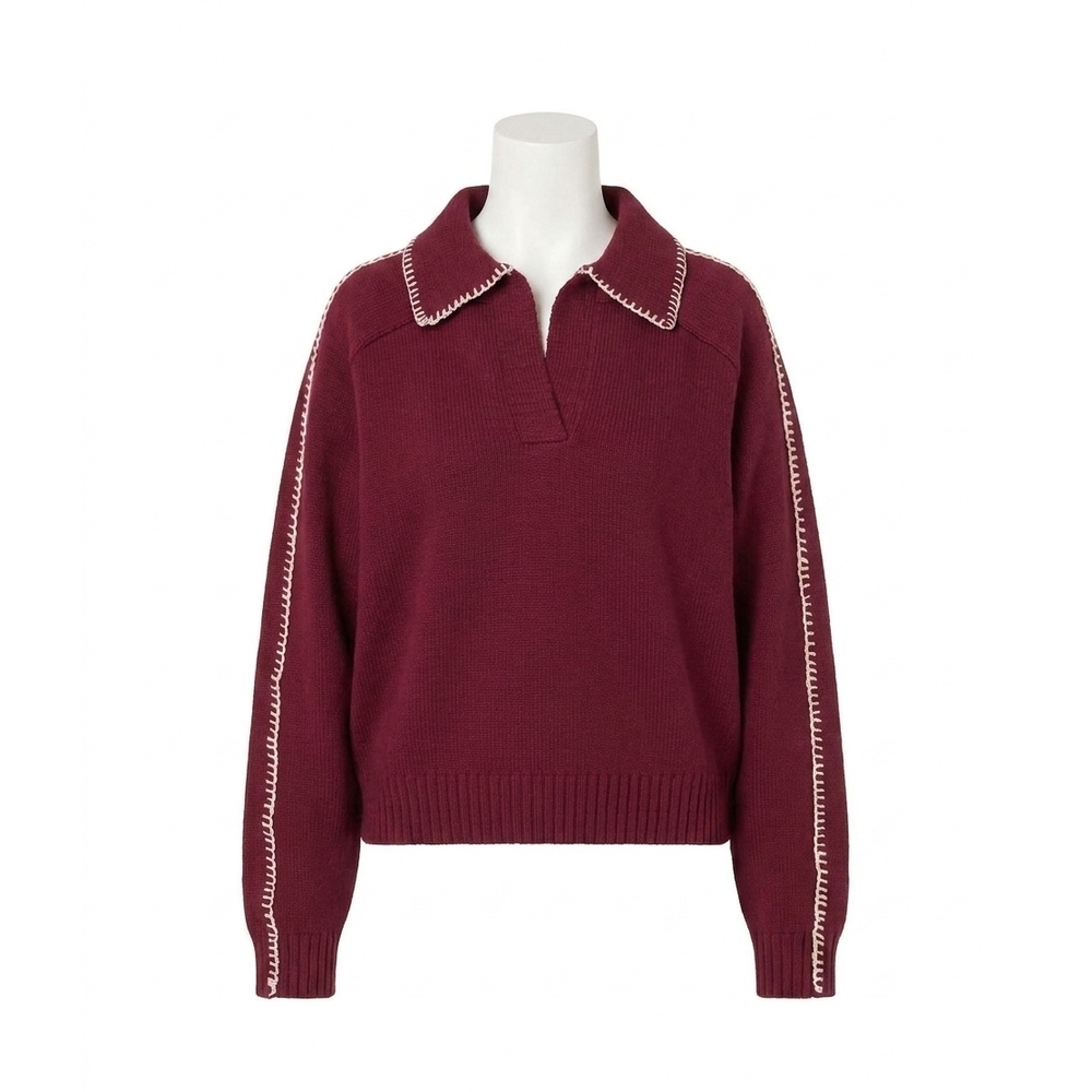 NEW CLEOBELLA ell stitch sweater in burgundy